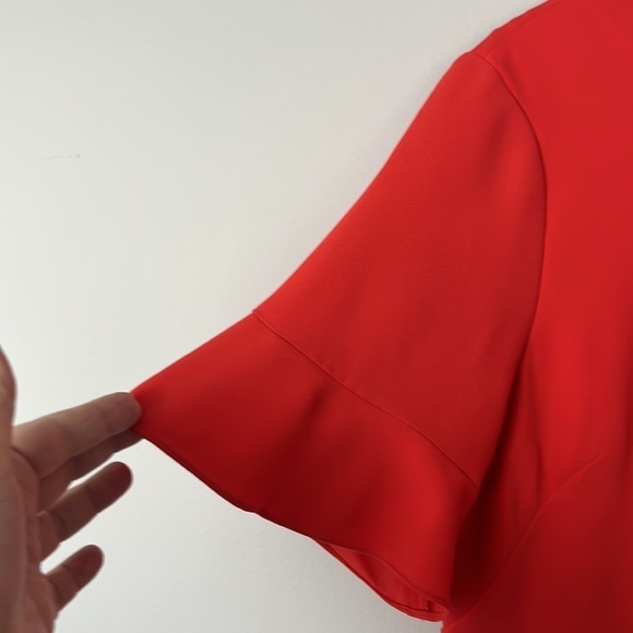 Banana Republic deep orange dress with flouncy sleeves SIZE 12 - Picture 3 of 6